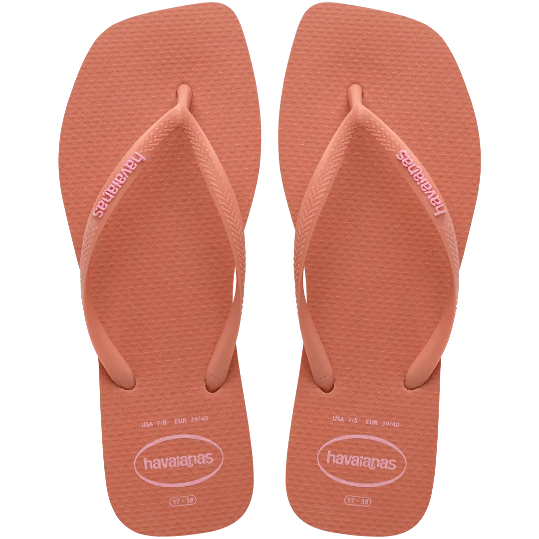 Women's Slim Square Logo Pop Up Flip Flops