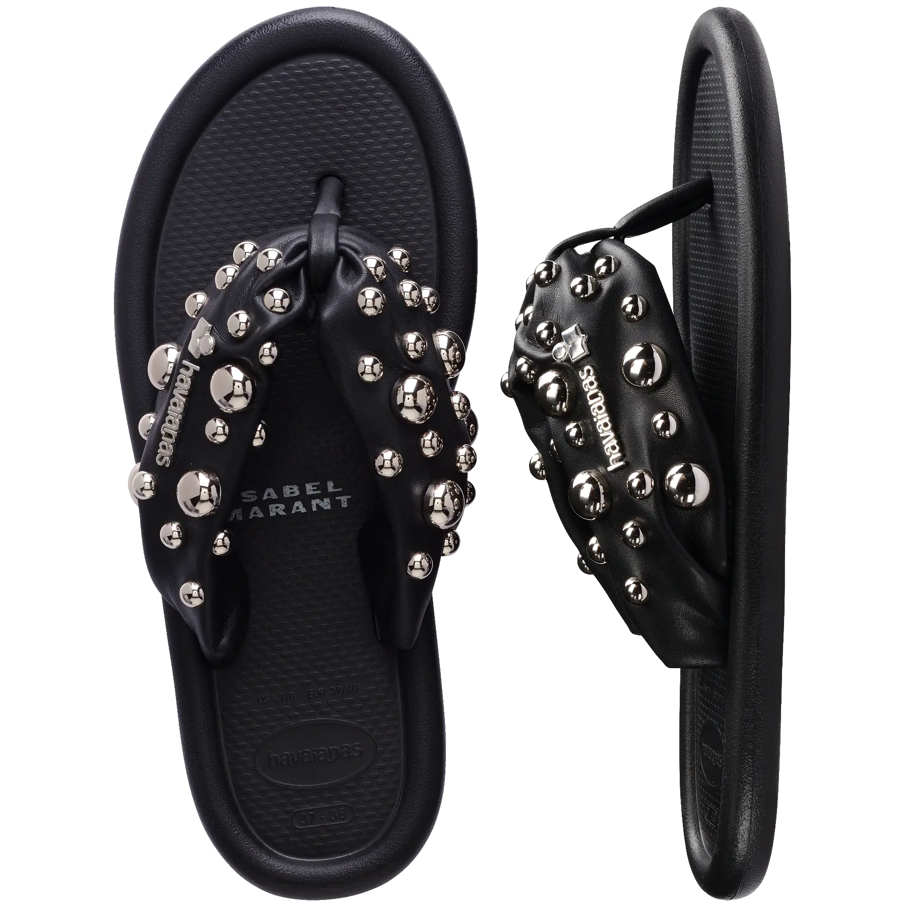Women's Isabel Marant Maxi Puffed Studs Flip Flops - Image 2